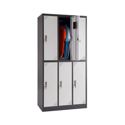 Bedroom Mirror 6 Door Metal Lockers For Employees 0.7mm Thickness