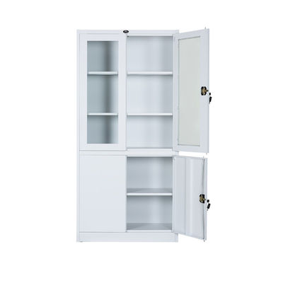 Steel Storage Metal Upright Filing Cabinet Glass Swing Door Metal Storage Cabinet