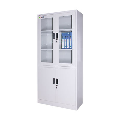 Steel Storage Metal Upright Filing Cabinet Glass Swing Door Metal Storage Cabinet