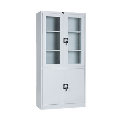 Steel Storage Metal Upright Filing Cabinet Glass Swing Door Metal Storage Cabinet
